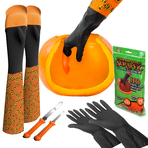 2-Pack Adult Pumpkin Glove Scraper Bundle Kit – Halloween Moments