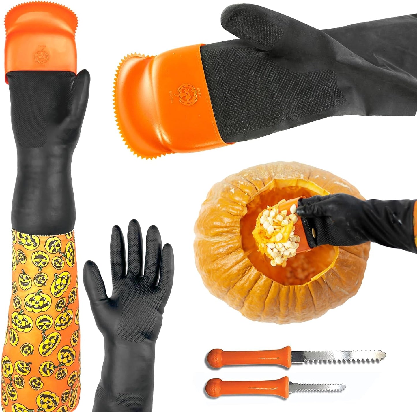 Adult Pumpkin Glove Scraper Kit