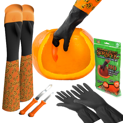 Adult Pumpkin Glove Scraper Kit